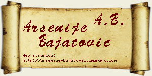 Arsenije Bajatović vizit kartica